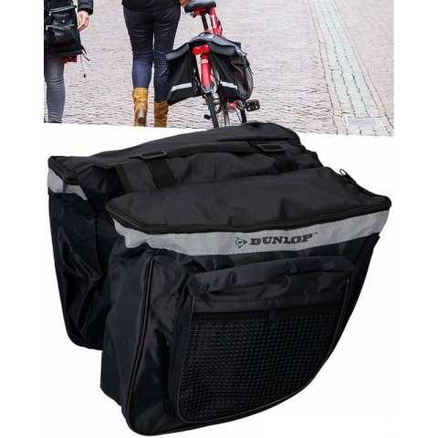 Dunlop - Torba / sakwa rowerowa na bagażnik duża 26 l (Czarny)