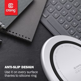 Crong PowerSpot Fast Wireless Charger - Bezprzewodowa ładowarka Qi 15W USB-C (Shadow Black)