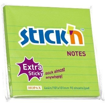 KARTECZKI SAMOPRZYLEPNE STICK&#039;N 101 X 101 MM, ZIELONY