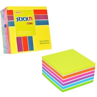 KARTECZKI SAMOPRZYLEPNE STICK&#039;N 76 X 76 MM MIX KOLORÓW 400 K.