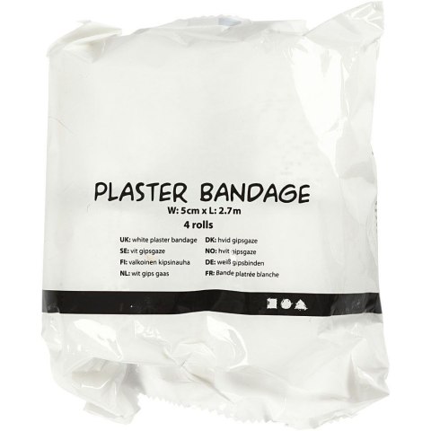 Bandaże gipsowe 4 rolki W: 5 cm L: 2,7 m