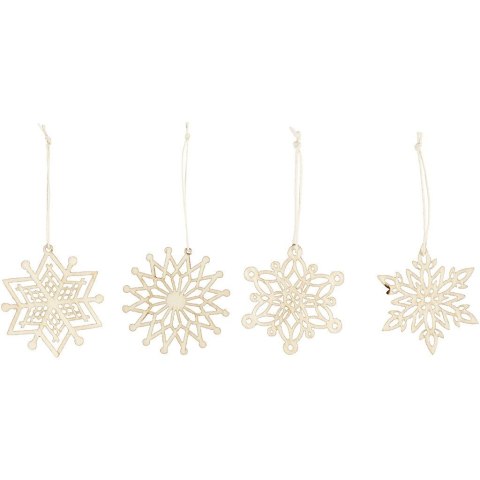 Śnieżynki ze sklejki D: 7 cm 8 szt.