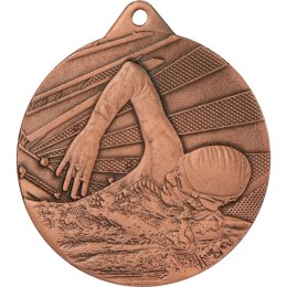 Medal 50mm stalowy brązowy - pływanie ME003/B