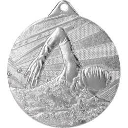 Medal 50mm stalowy srebrny - pływanie MMC7450/S