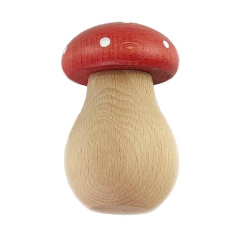 Drewniany dziadek do orzechów - grzybek czerwony