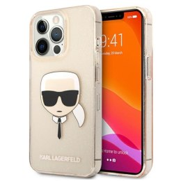 Karl Lagerfeld Choupette Head Glitter - Etui iPhone 13 Pro (złoty)