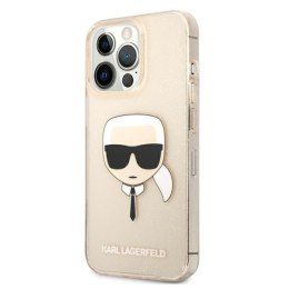 Karl Lagerfeld Choupette Head Glitter - Etui iPhone 13 Pro (złoty)