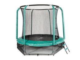 Trampolina Ogrodowa 244 cm / 8 FT Maxy Comfort Zielona Z Wewnętrzną Siatką
