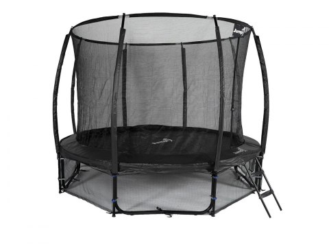 Trampolina Ogrodowa 374cm/12ft czarna Maxy Comfort PLUS Z Wewnętrzną siatką