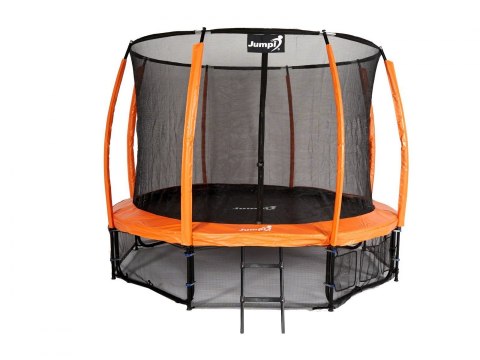 Trampolina Ogrodowa Z Wewnętrzną siatką Jumpi Maxy Comfort PLUS 374cm/12ft Pomarańczowa