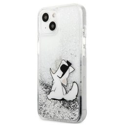 Karl Lagerfeld Liquid Glitter Choupette Fun - Etui iPhone 13 (srebrny)