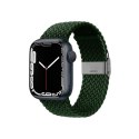 Crong Wave Band - Pleciony pasek do Apple Watch 42/44/45 mm (zielony)