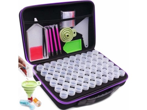 Akcesoria Haft Diamentowy, Etui + 60 Pojemników Zestaw Do Diamond Painting