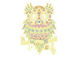 Haft Diamentowy, Obraz, Mozaika Diamentowa Diamond Painting, KOLOROWA SOWA 30x40cm