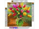 Haft Diamentowy, Obraz, Mozaika Diamentowa Diamond Painting, BUKIET TULIPANÓW 30x30cm