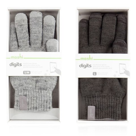 Moshi Digits Touchscreen Gloves - Rękawiczki dotykowe do smartfona (S) (Light Gray)