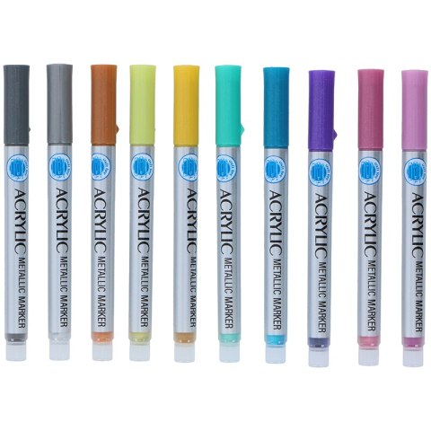 Craft - Zestaw markerów akrylowych, 10 szt. (metalic)