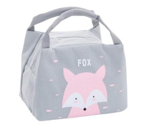 Torba termiczna na lunch jedzenie śniadaniowa izolacyjna lis różowy
